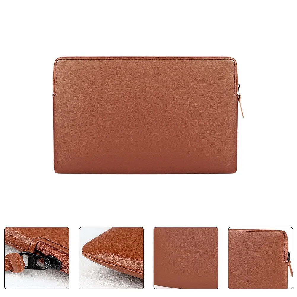 ZYBLSSBB, husa pentru laptop din piele PU, rezistenta la apa si antisoc LSM2xh2478-BCS0170680, maro deschis, 36 x 25 x 2 cm