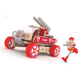 Constructor - un camion de pompieri din lemn 72 piese - Classic World Wooden Toys Constructor - un camion de pompieri din lemn 72 piese - Classic World Wooden Toys