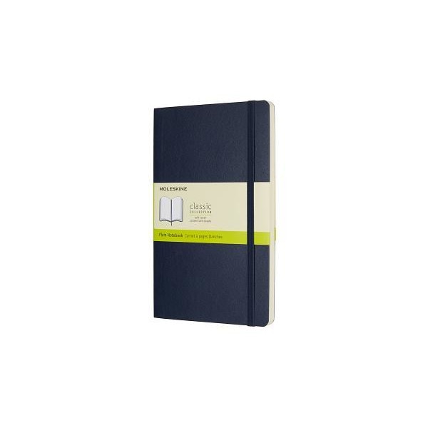 Moleskine Classic Notebook, Large, Plain, Sapphire Blue, Soft Cover (5 X 8.25), Moleskine (Author)