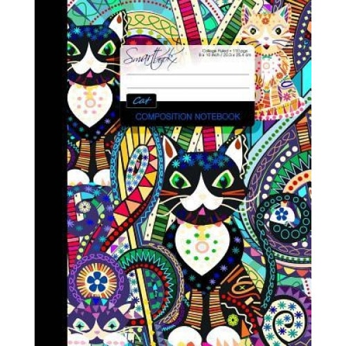 Cat Composition Notebook: College Ruled Writer's Notebook / Journal for School / Teacher / Office / Student [ Perfect Bound * Large * Carnival ], Smart Bookx (Author)
