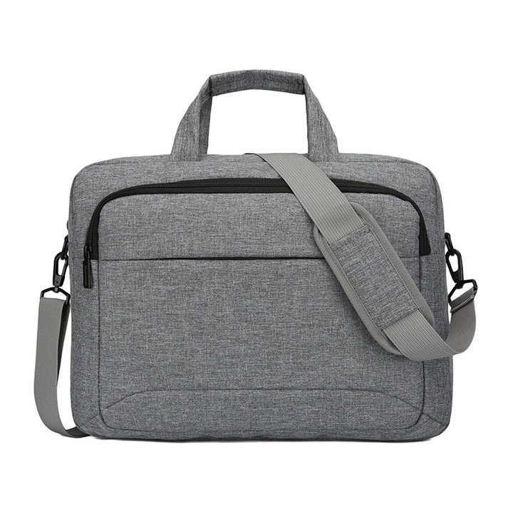 ZYBLSSBB, geanta pentru laptop din Oxford cu compartiment captusit si curea de umar, LSM2xh220-BCS0088686, gri, 40 x 9 x 28 cm (potrivita pentru 14–15.6 inch)