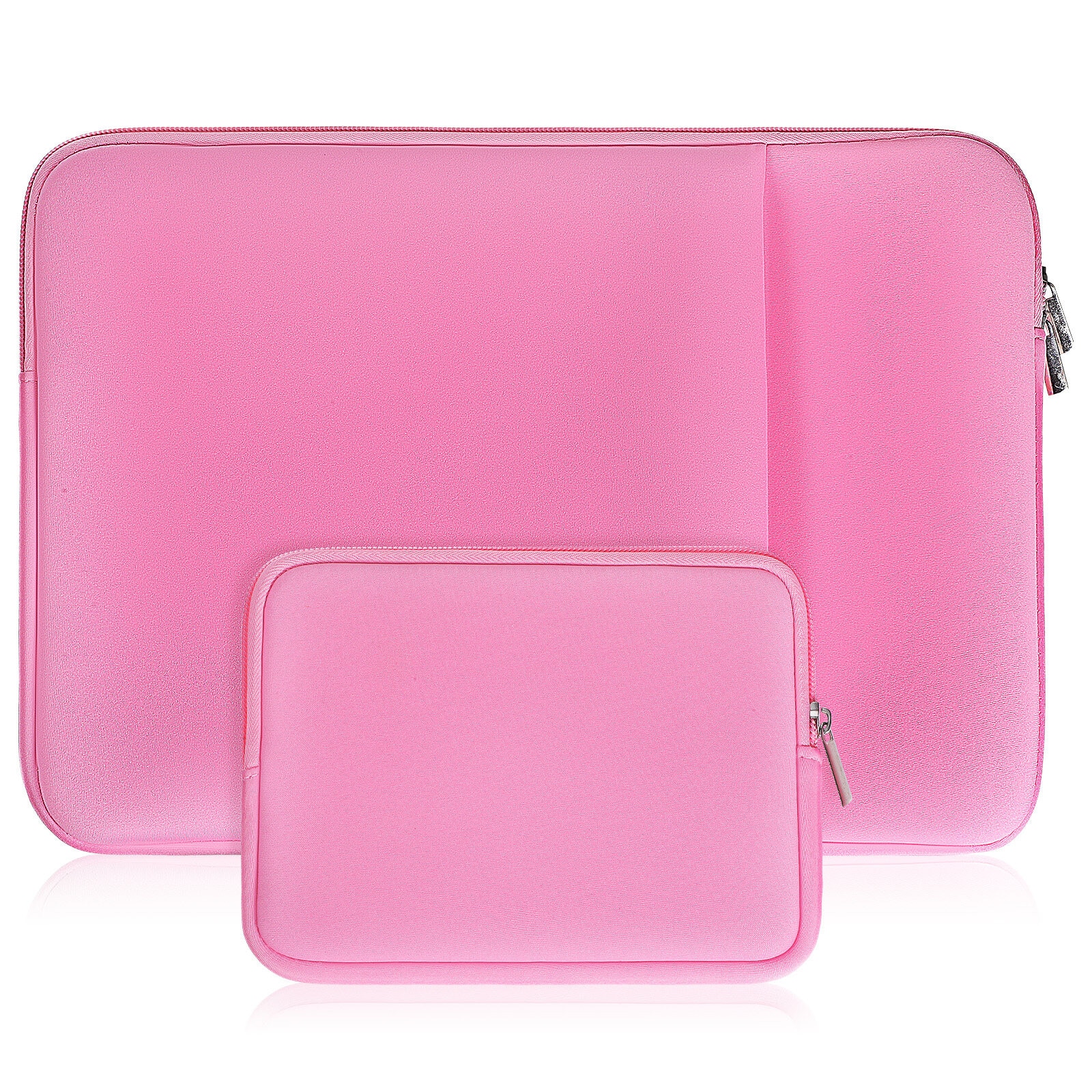 ZYBLSSBB, husa pentru laptop din poliester cu protectie la socuri, buzunar frontal si fermoar metalic bidirectional, roz, 13 inch (36 x 25,5 x 1,6 cm)