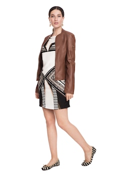 Geaca Armani Jeans din piele, maro, 40 Geaca Armani Jeans din piele, maro, 40