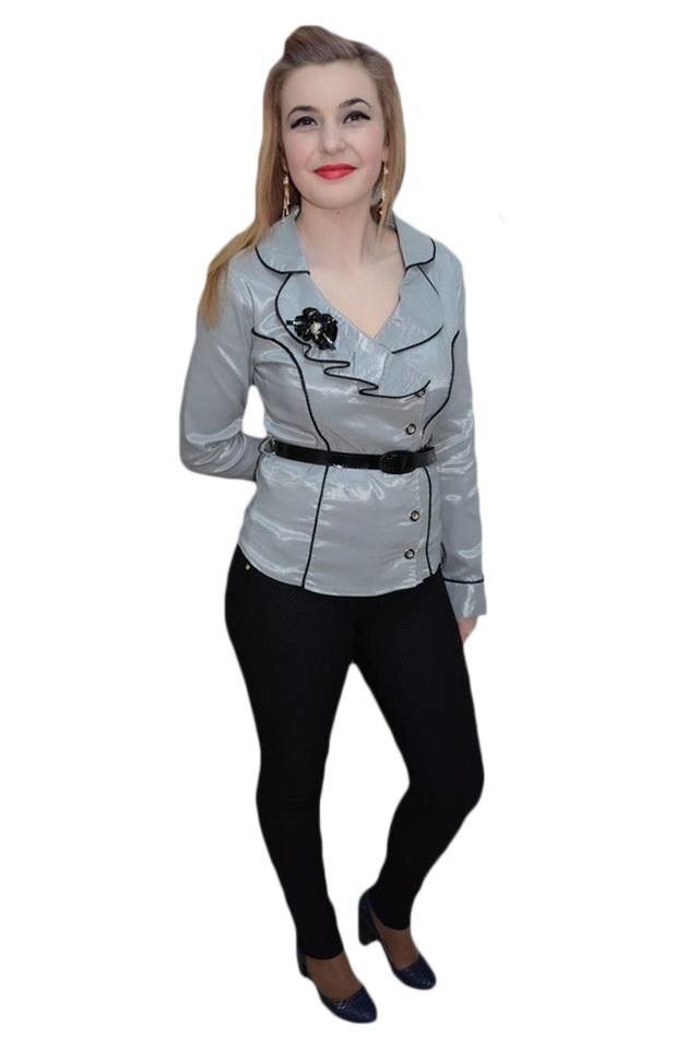 Camasa deosebita cu nasturi intr-o parte, D&J Exclusive, Gri