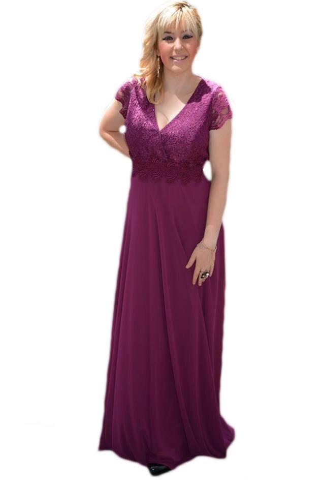 Rochie din dantela si voal, model lung deosebit , D&J Exclusive, Mov