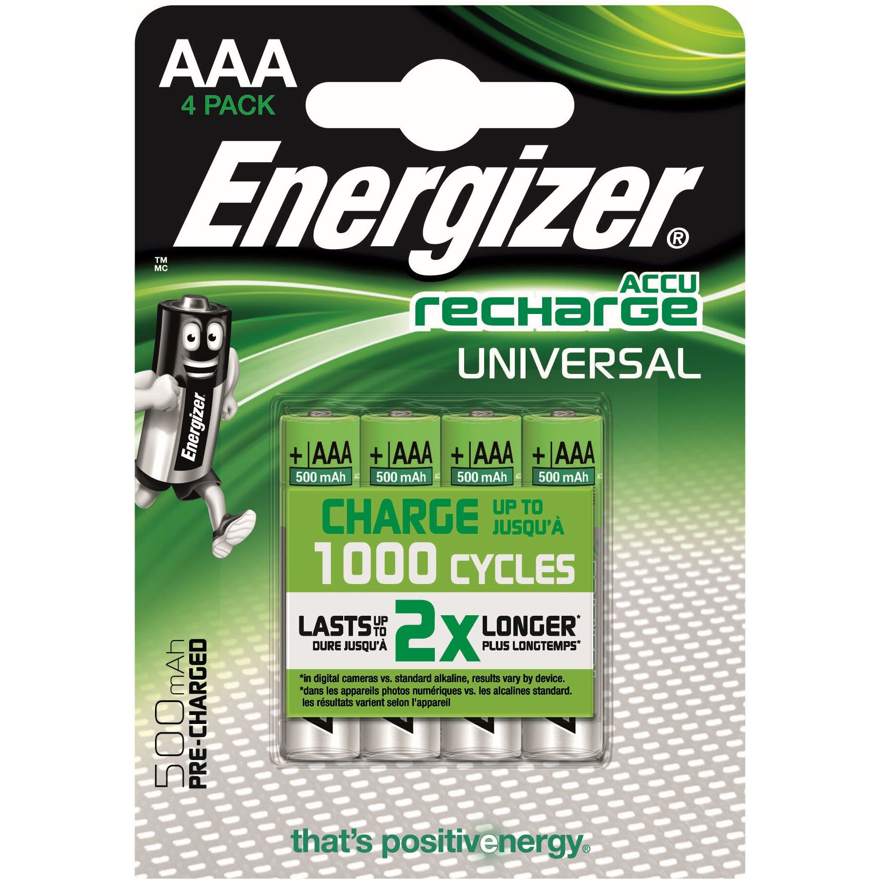 Acumulatori Energizer AAA 500mAh, blister 4 bucati