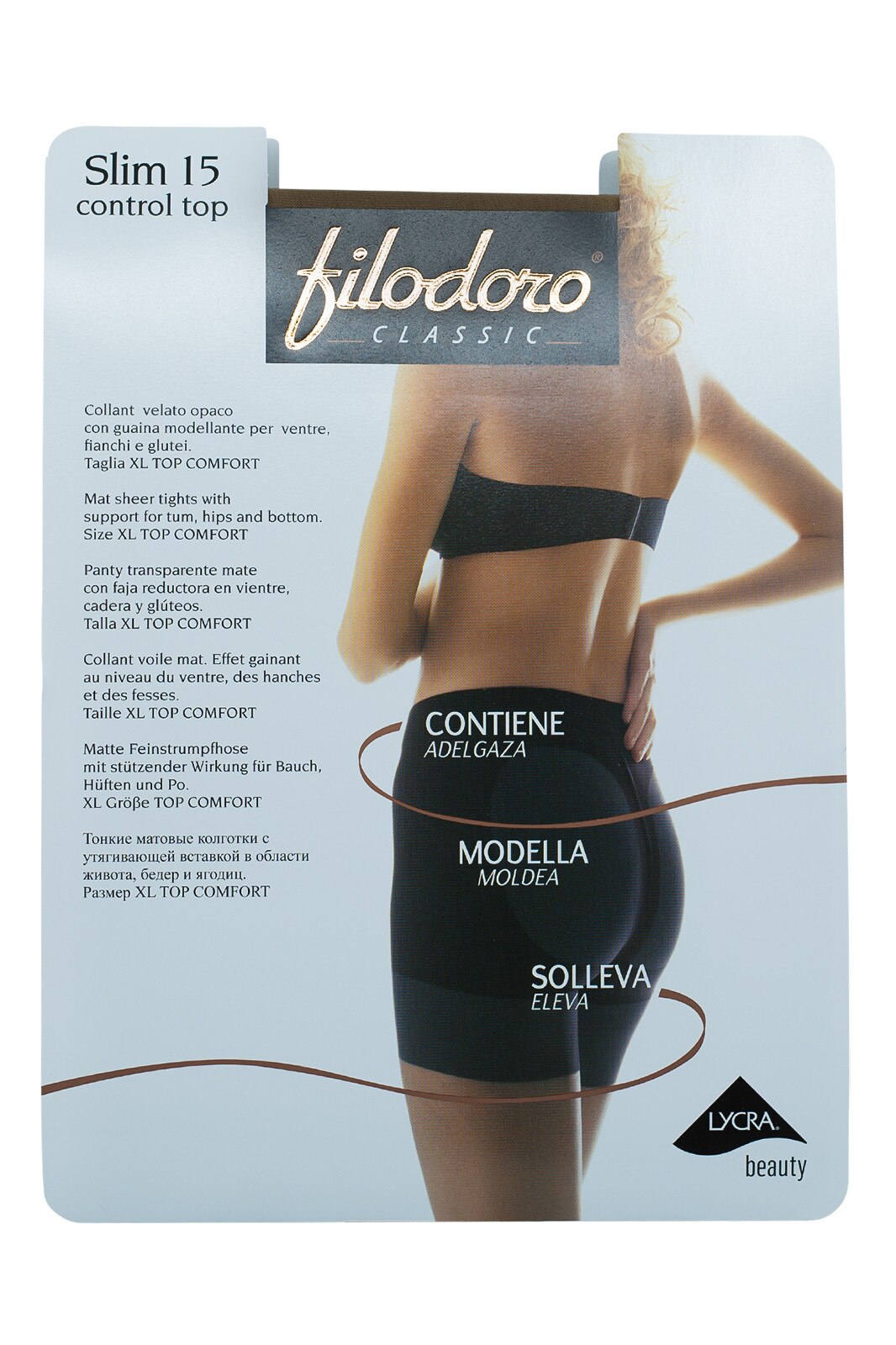 Ciorap Slim Control Top 15 Den, Bej Playa