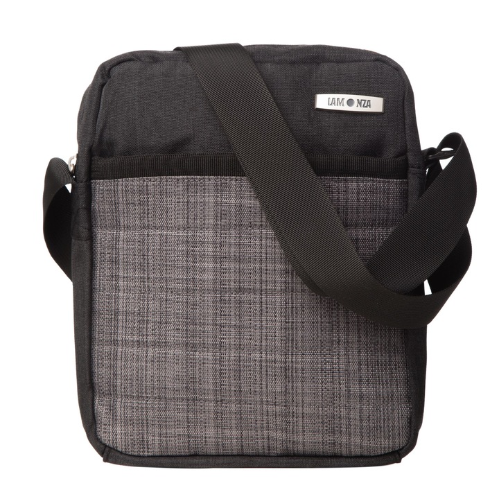 Geanta umar Lamonza Prima gri inchis 25x21x6 cm