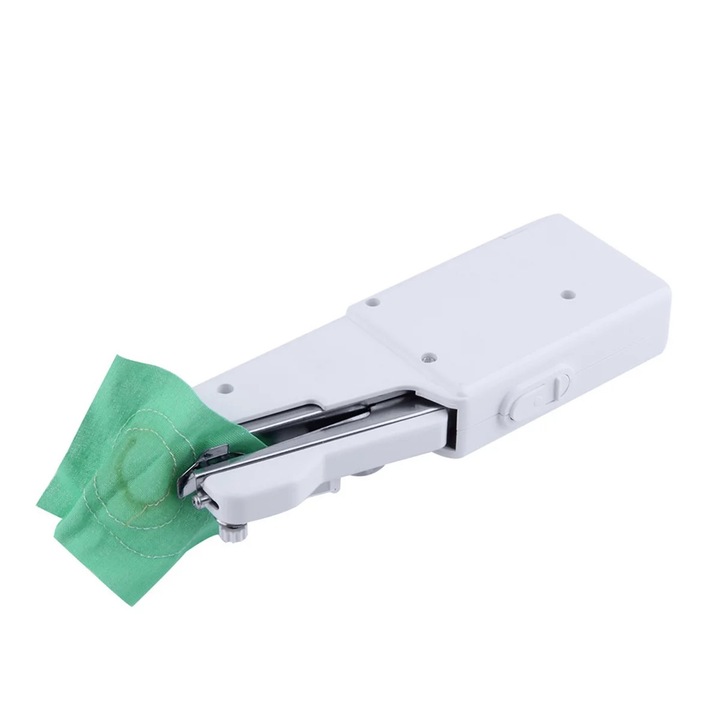 Masina de cusut portabila manuala ZYBLSSBB LSM2xh6811-BCS0162663-1, alimentare 4 x AA, plastic, alb, 21 x 3.5 x 6.5 cm