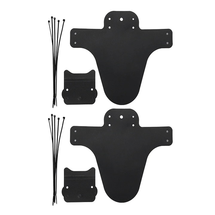 Aparatoare noroi pentru bicicleta ZYBLSSBB LSM2xh3336-BCS0139906, din plastic rezistent la temperatura, pentru furca fata, negru, set 2 buc, 26.5 x 22 x 0.1 cm