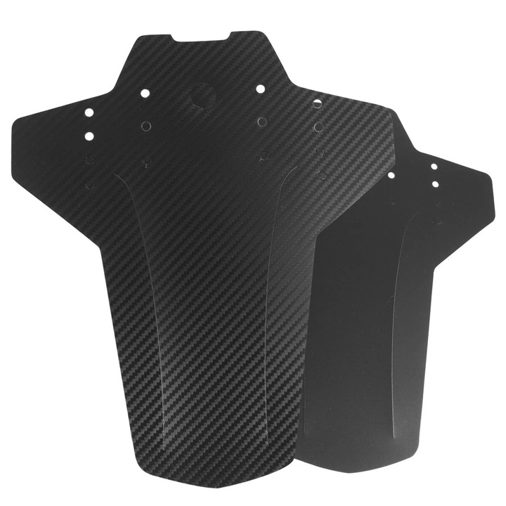 Aparatoare noroi pentru bicicleta ZYBLSSBB LSM2xh4782-BCS0164171, set fata+spate, plastic flexibil cu aspect carbon, gauri reglabile, negru, 27 x 22.3 x 0.1 cm