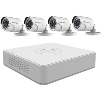 Kit supraveghere video Hikvision, 4 camere supraveghere, DVR, cabluri video si surse de alimentare Kit supraveghere video Hikvision, 4 camere supraveghere, DVR, cabluri video si surse de alimentare