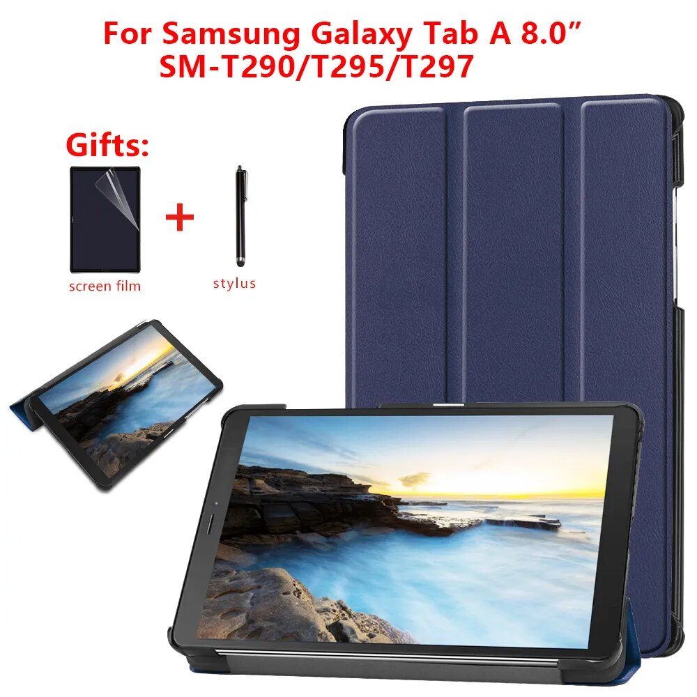Husa pentru Samsung Galaxy Tab A 8.0 (2019) SM-T290/T295/T297, coperta magnetica din PU, model zana, alb/roz, K0323-0807-CJ1841