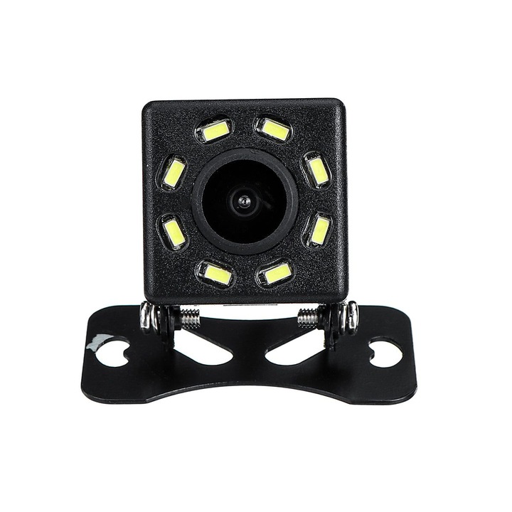 Camera retrovizoare K0323-0807-CJ781, vedere nocturna 8 LED, impermeabila IP67, anti-soc, NTSC, 480 TV linii, 12V, negru