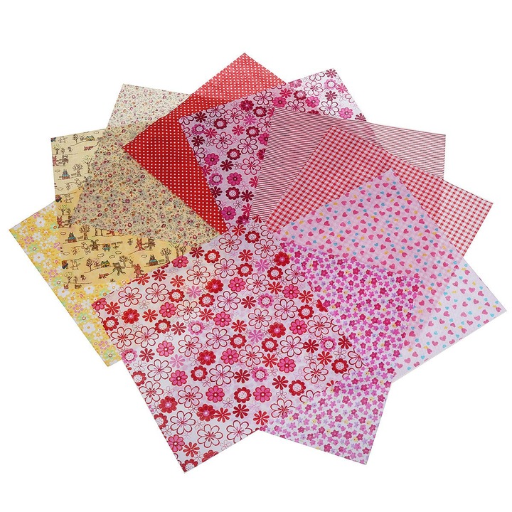 Pamut négyzetek foltvarráshoz K0323-0807-CJ6367, válogatott virágmintás, többszínű, 50 db, 25 x 25 cm