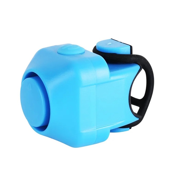 Claxon electric pentru bicicleta ZYBLSSBB LSM2xh2070-BCS0116248, sunet puternic, rezistent la intemperii, montare cu banda elastica, albastru, 7.5 x 4 x 4 cm