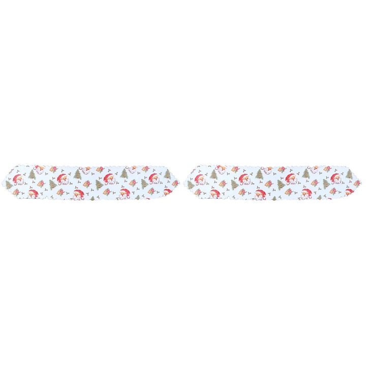 2 db YANYXR BCS2917820 asztali futó szett, pamut és len, karácsonyi mintás, többszínű, 180 x 36 cm