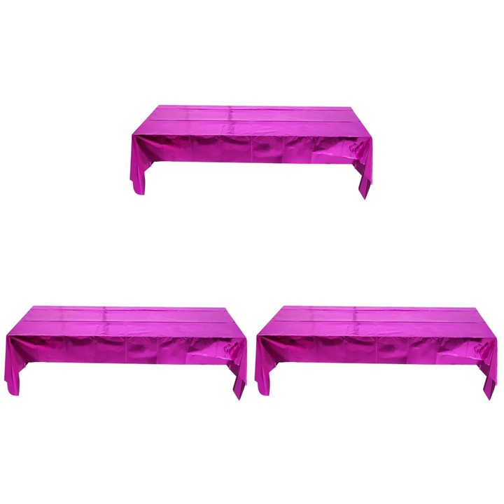 YANYXR BCS2917931 asztalterítő PET anyagból, fényes, rózsaszín (rosy), 3 db-os szett, 270 x 100 cm