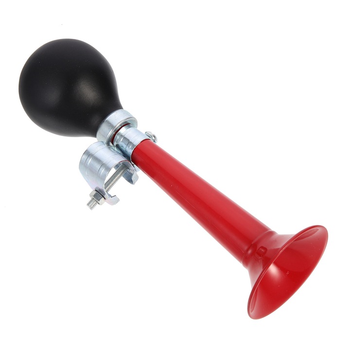 Claxon pentru bicicleta ZYBLSSBB LSM2xh2032-BCS0116197, pompa din PVC/cauciuc, montare reglabila pe ghidon, rosu/negru