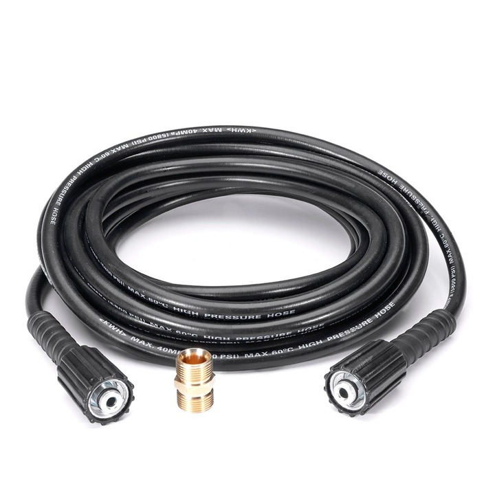 Furtun de inalta presiune M22 pentru Karcher K Series K0323-0807-CJ8135, M22 femela - M22 barbat, 10/15/20 m, negru, 2600 PSI, max 60°C