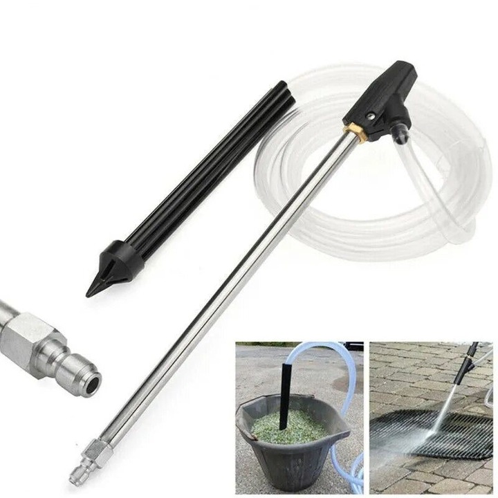 Pistol de sablare umed pentru spalatorie sub presiune K0323-0807-CJ11087, compatibil Karcher, din cupru si otel inoxidabil, racord rapid 1/4 inch, multicolor