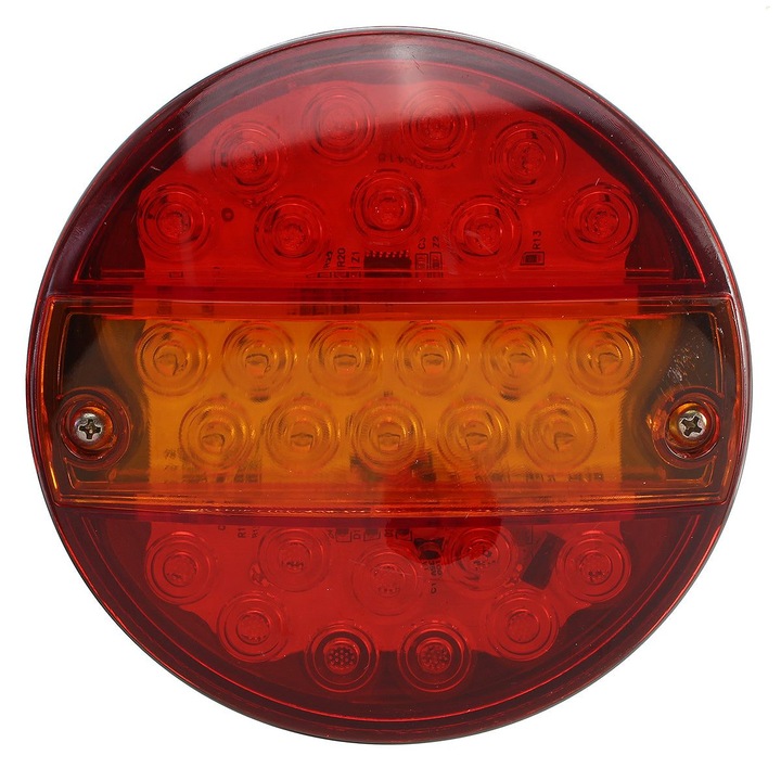 Lumina stop spate LED rotund 4 functii K0323-0807-CJ11074, 12/24V, 15W, 20 LED, IP67, rosu/galben, O140 mm