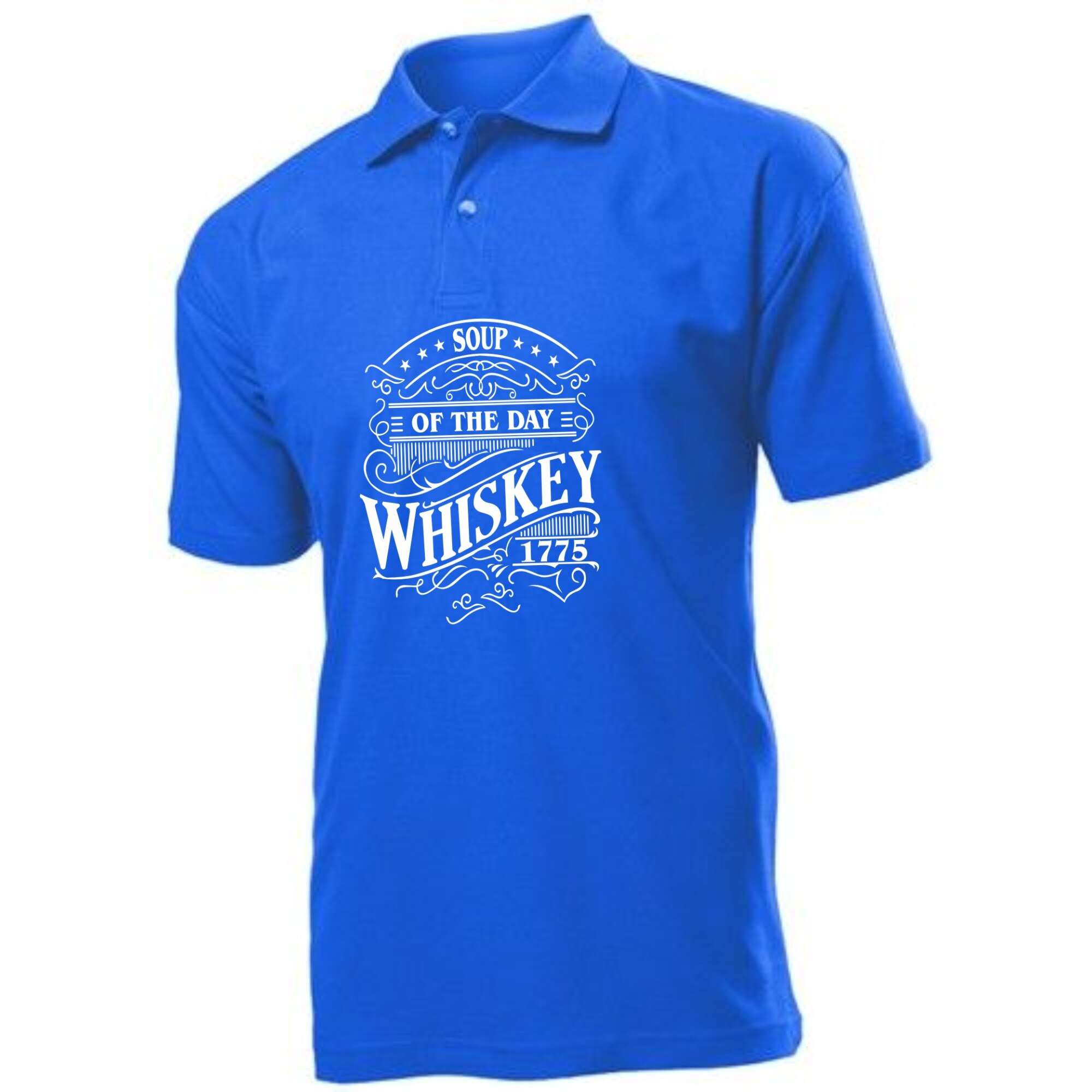 Tricou polo personalizat, bumbac, Stedman, albastru, marime 2XL, personalizare 