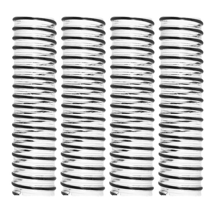 Furtun flexibil pentru aspirator YANYXR BCS2921871, PVC cu sarma metalica, argintiu, set 4 buc, 12 x 2.8 x 2.8 cm