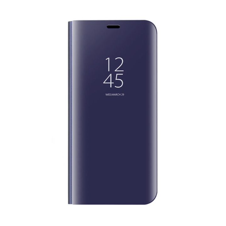 Tok kihajtható pénztárcás tükör effektes Huawei Mate 20 Pro készülékhez, lila