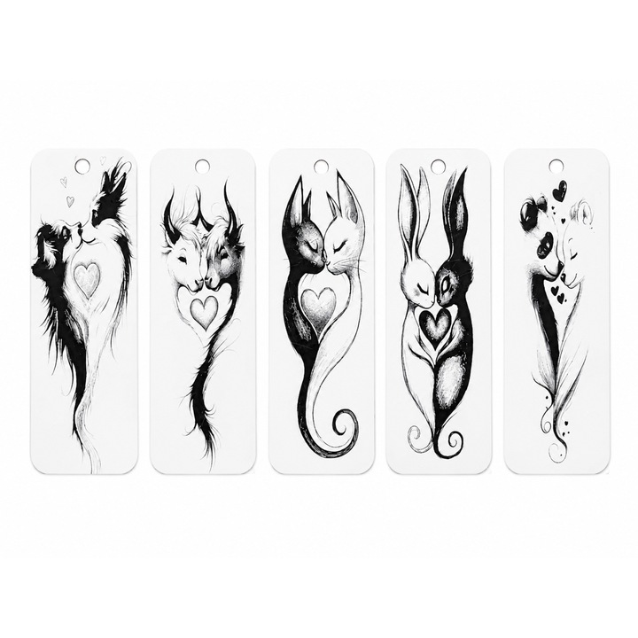 Semne de carte cu animale, 15.5x4.5 cm