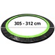 Trambulin rugóvédő Lean 29185 10FT (305–312 cm), PE+PE, 10 mm hab, fekete/zöld