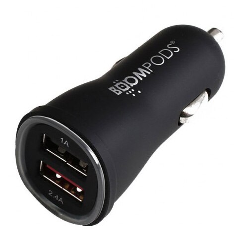 Incarcator auto Boompods, Dual USB, 3.4A, Negru