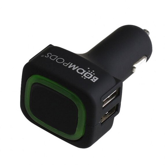 Incarcator auto Boompods, Quad USB, 6A, Negru