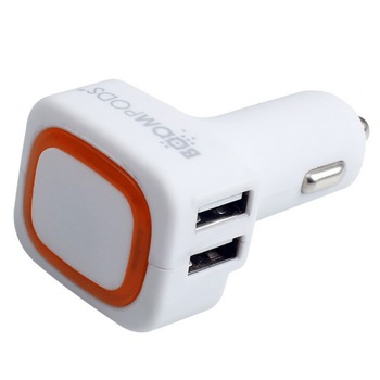 Incarcator auto Boompods, Quad USB, 6A, Alb Incarcator auto Boompods, Quad USB, 6A, Alb