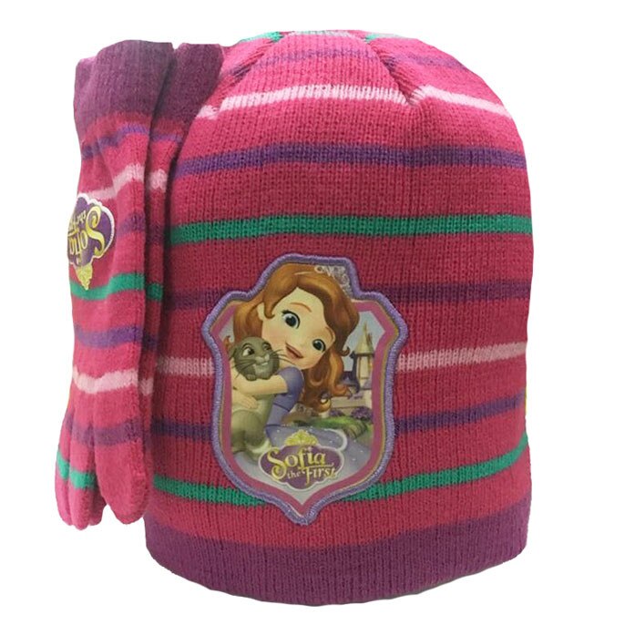 Set caciula+manusi sofia roz inchis