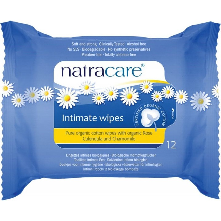 Био интимни кърпички Natracare, 12 бр