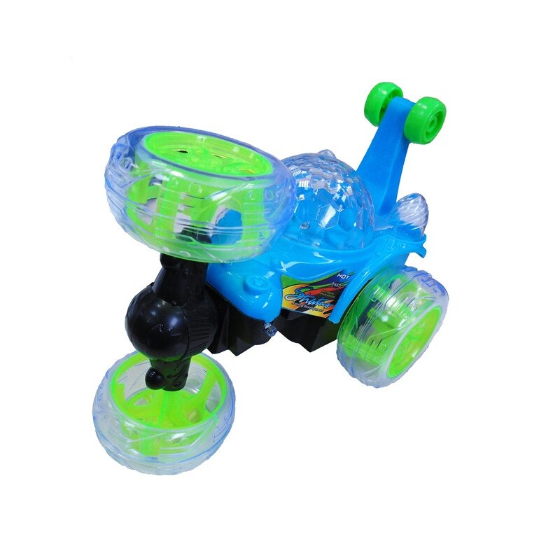 Masina nebuna albastra cu telecomanda, melodii si lumini colorate