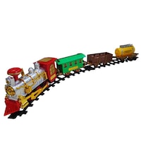 Jucarie Set Tren pe Sine cu Lumini, Aburi si Sunete, SALAMANDRA KIDS®