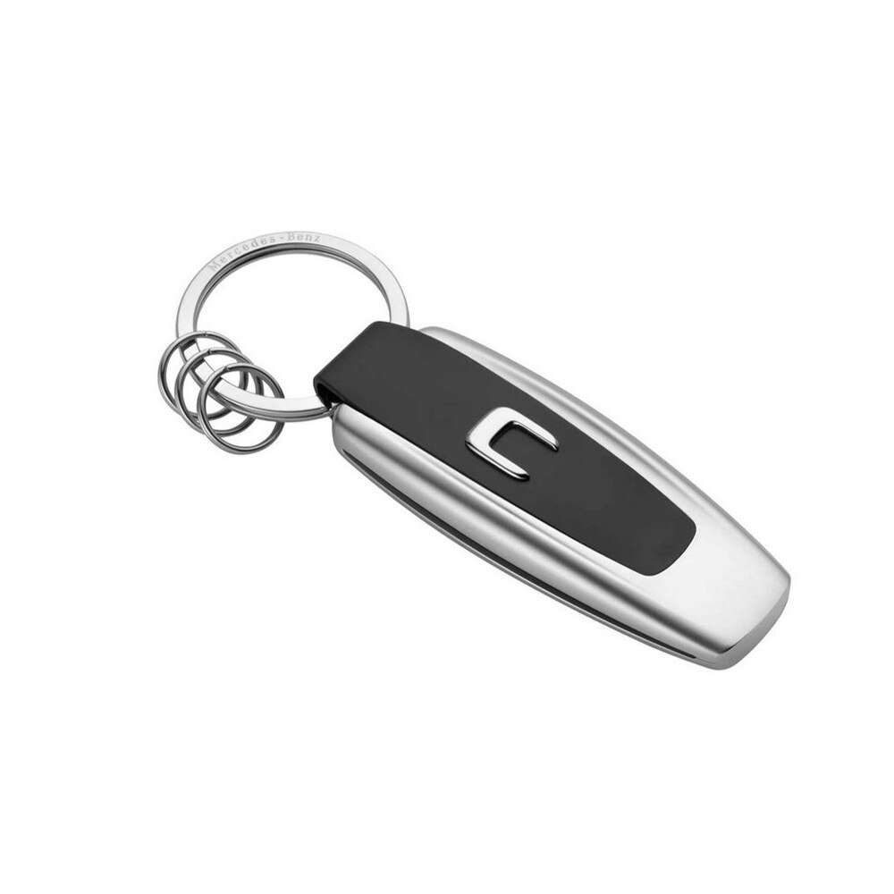 Breloc Metalic Mercedes Clasa C, Negru/Argintiu