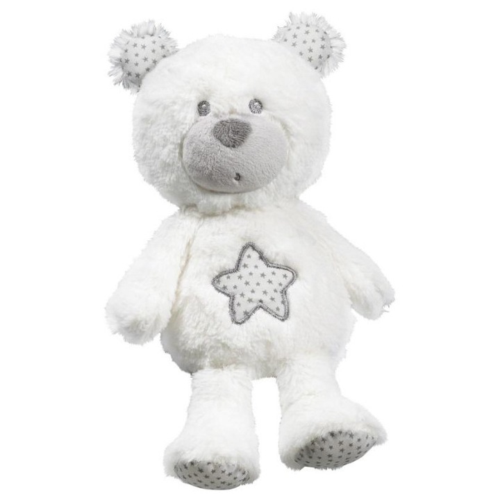 Плюшена играчка Sauthon Celeste (773053), мека за бебета, бял/сив, 17 x 13 см