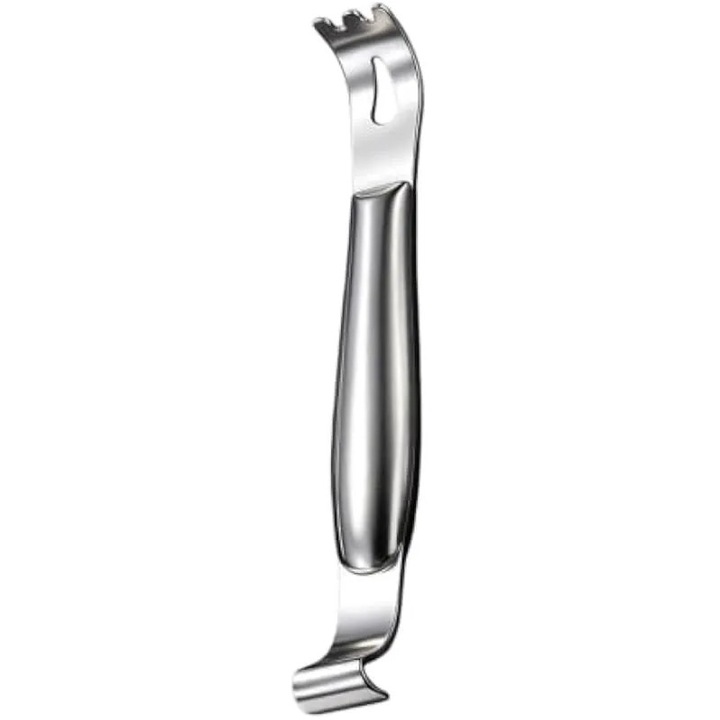Extractor panouri si cleme auto K0575-260807-2791-AMC, inox, levier pentru demontare garnituri cu maner antiderapant, argintiu