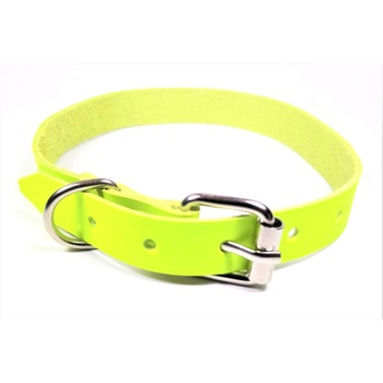 Zgarda din piele galben neon 10mm x 30cm Zgarda din piele galben neon 10mm x 30cm