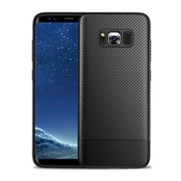 Husa Samsung Galaxy S8 cu fibra de carbon, Slim Antisoc, carcasa spate, Negru