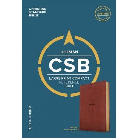 CSB Large Print Compact Reference Bible, Brown Leathertouch, Holman Bible Staff (Editor)