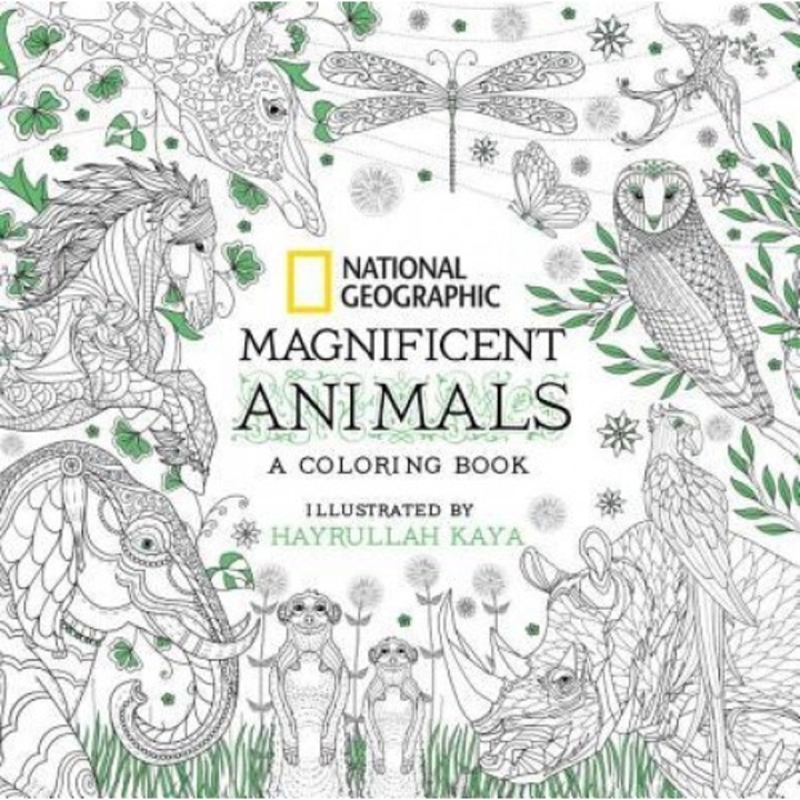 National Geographic Magnificent Animals: An Adult Coloring Book, Hayrullah Kaya (Illustrator)