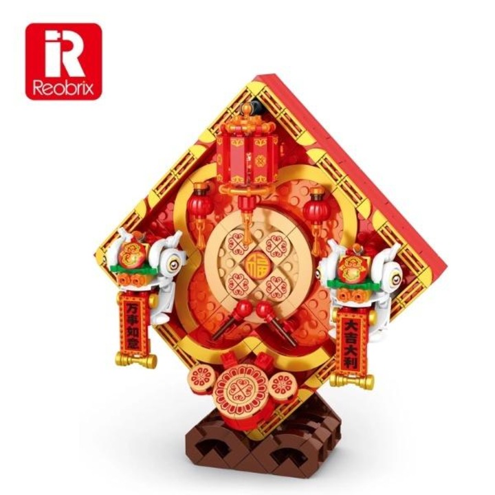 Set de constructie Reobrix Leu chinezesc 774444, 498 piese, multicolor