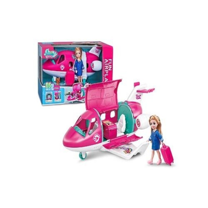 Set avion cu papusa si accesorii Artyk 31 cm, multicolor, cod 741298
