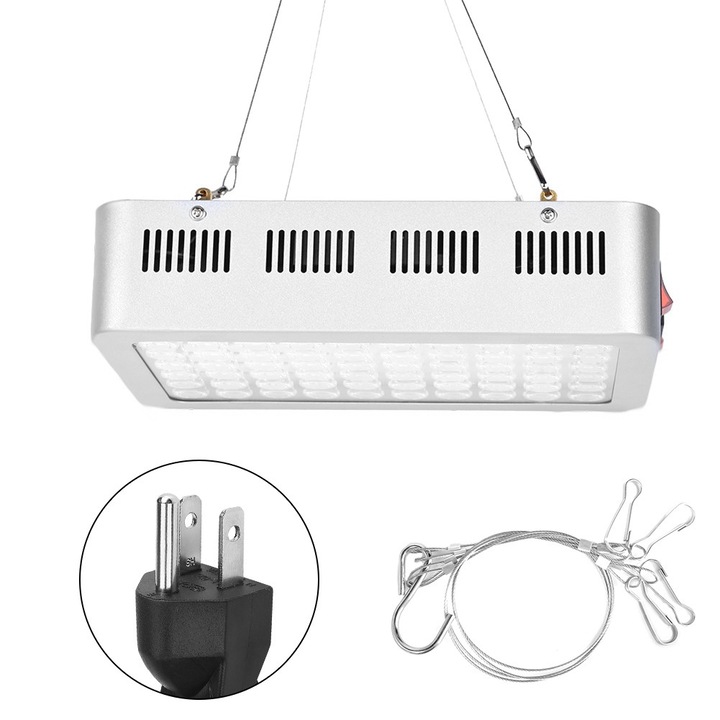 Lampa LED pentru cresterea plantelor ZYBLSSBB LSM2xh4507-BCS0044202 600W, spectru complet VEG/BLOOM, SMD3030, 12000 lm, 85-265V, argintiu, 29x7x7 cm