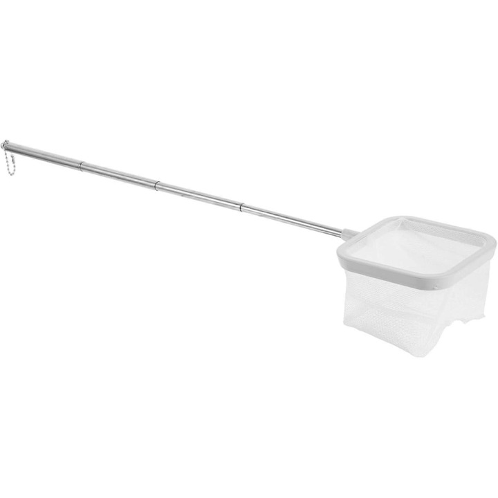 Plasa pentru creveti si pesti telescopica din otel inoxidabil, plasa cu ochiuri fine, alb/argintiu, model FG123K0225-260807-608