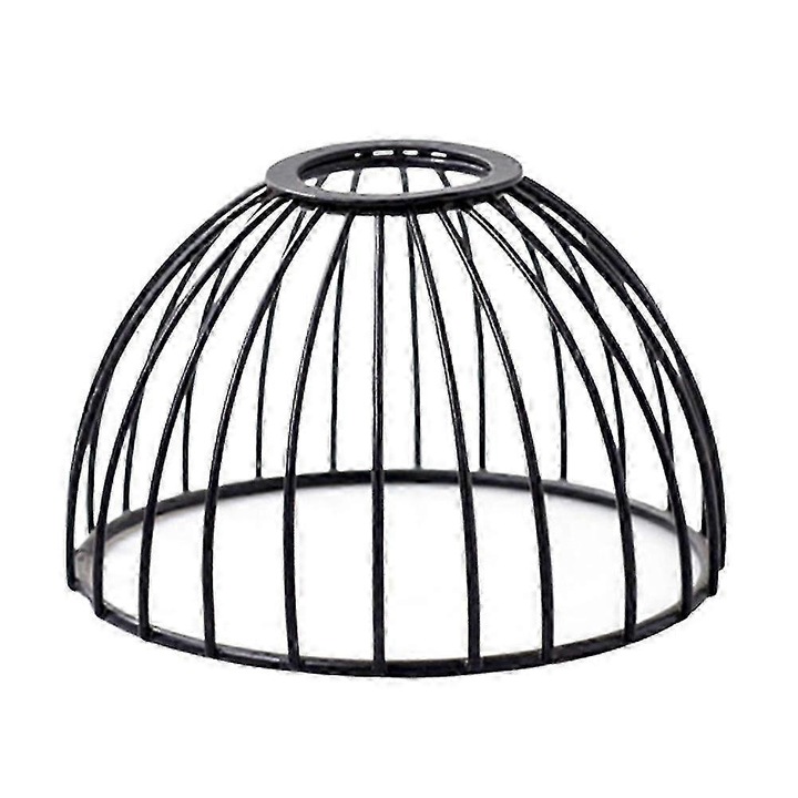 Abajur metalic pentru lampa suspendata FG123K0225-260807-102, design grilaj tip colivie, negru, 10.3 x 10.3 x 8.1 cm